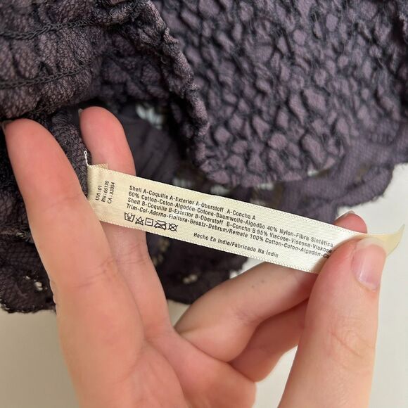 Free People Adella Bralette Bra - Dark Grey / Charcoal - Picture 10 of 11